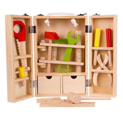 Dramatic Play Wooden Carpenter Set - 35 Pieces