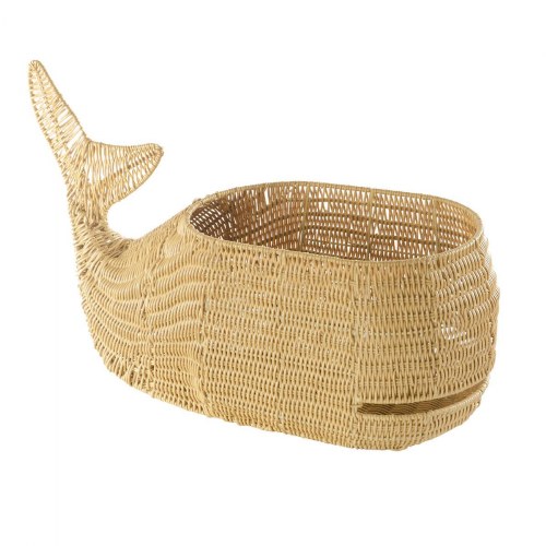 Whale Washable Wicker Floor Basket