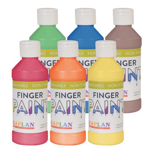 Kaplan Kolors 8 oz. Finger Paints in Basic Colors - Set of 6