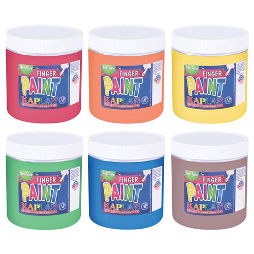Kaplan Kolors 8 oz. Finger Paints in Basic Colors - Set of 6