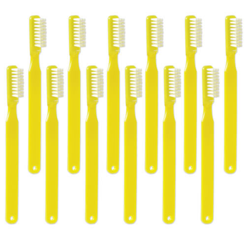 12-Pack Junior Toothbrushes - Yellow