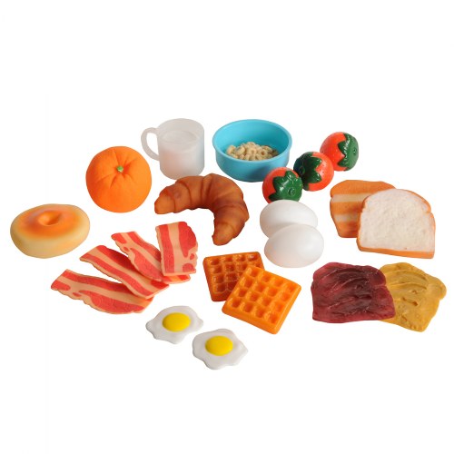 Life-size Pretend Play Breakfast Meal Set with 24 Pieces