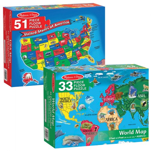 BILINGUAL NUMBERS  FLOOR PUZZLE ~ 24 Pieces ~ Melissa and Doug 