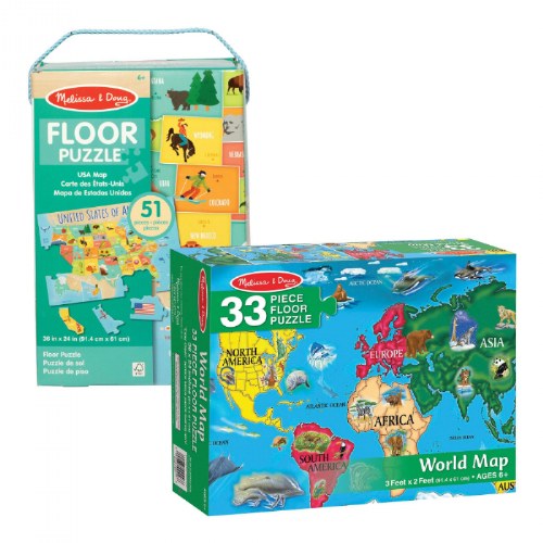 World & US Floor Puzzles