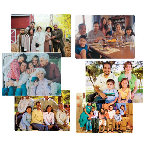 Multi-Cultural Family Puzzle Set - Set of 6