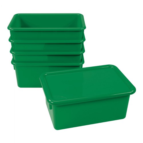 Storage Bins with Lids - Set of 5 - Green