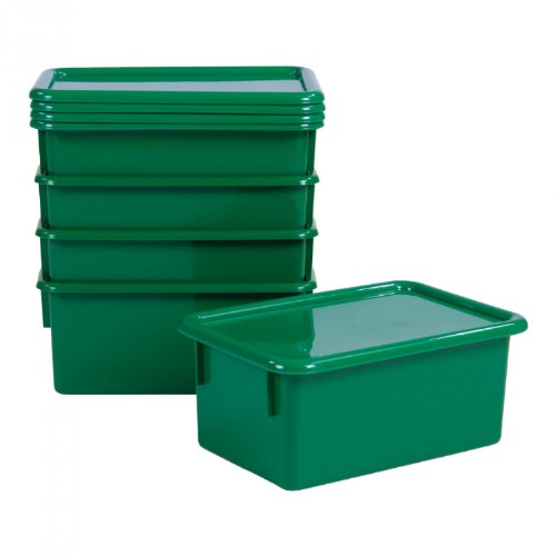 Storage Bins with Lids - Set of 5 - Green