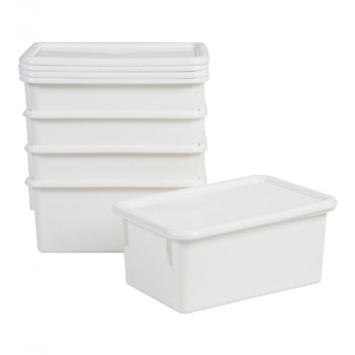Storage Bins with Lids - Set of 5 - White