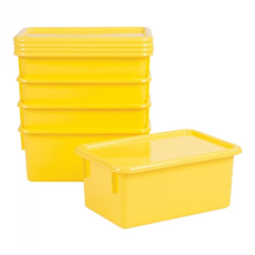 Storage Bins with Lids - Set of 5 - Yellow
