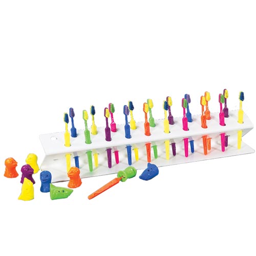 Toothbrush Rack with Toothbrushes & Covers