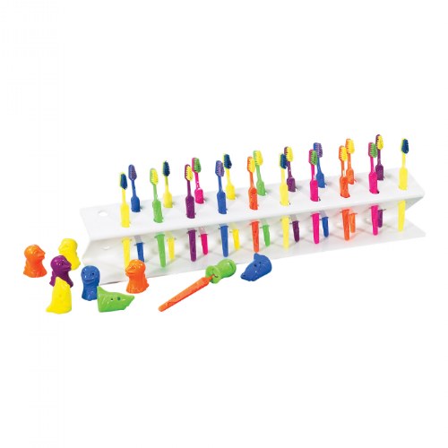 Toothbrush Rack with Toothbrushes & Covers