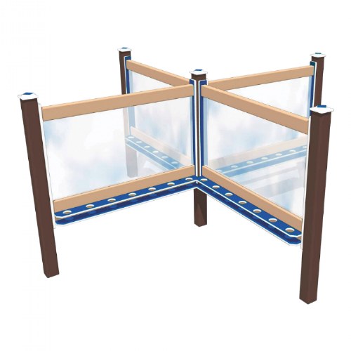 4-Sided In-Ground 112" Art Easel Blue/Chocolate