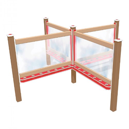 4-Sided In-Ground 112" Art Easel Red/Latte