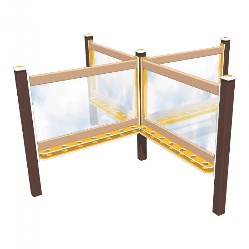 4-Sided In-Ground 112" Art Easel Yellow/Chocolate