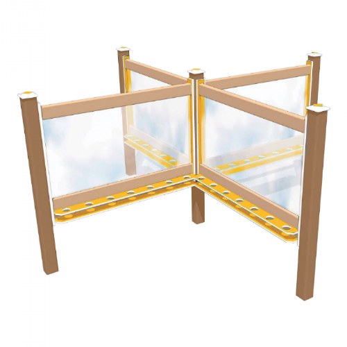 4-Sided In-Ground 112" Art Easel Yellow/Latte