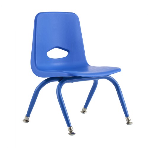 Nature Color Tapered Leg Stackable Chair With 9.5" Seat Height - Primary Blue