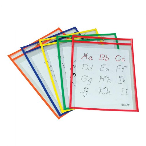 Reusable Dry-Erase Pockets - Set of 5