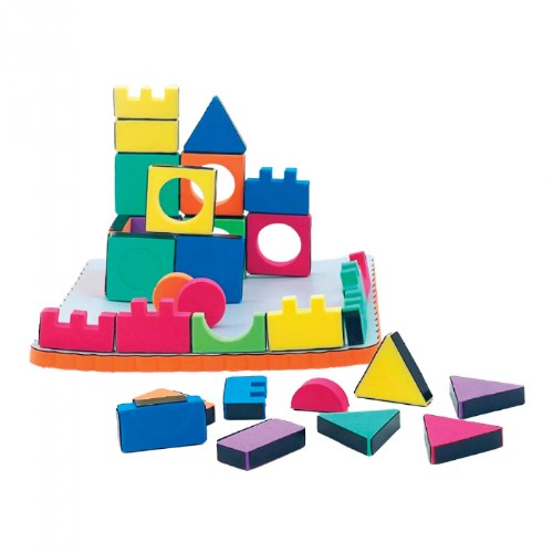 Magnetic Building Shapes and Board - 54 Pieces