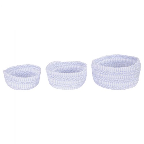Fabric Nesting Baskets - Blue - Set of 3