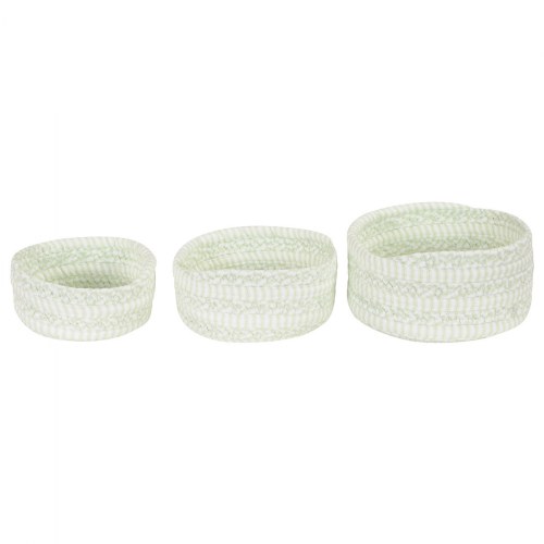 Fabric Nesting Baskets - Soft Green - Set of 3