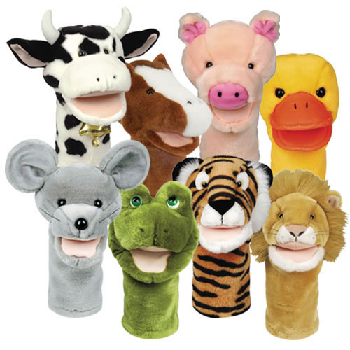 Plush animal hot sale hand puppets