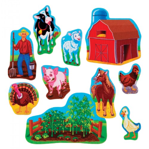 Old MacDonald Bilingual Rhymes Felt Set - 10 Pieces