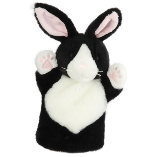 Black and White Rabbit Hand Puppet