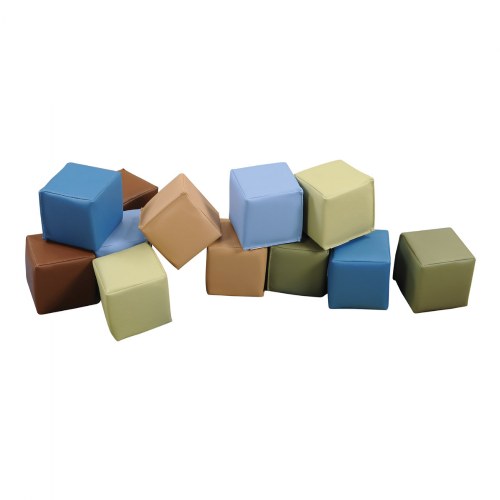 Woodland Patchwork Natural Colored Toddler Blocks - 12 Pieces