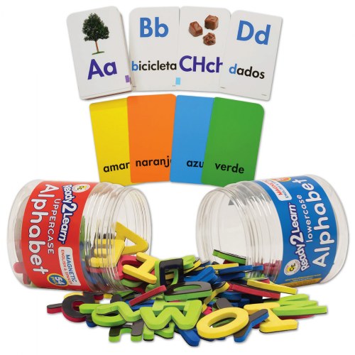 3 years & up. As a supplement to the Language and Literacy Skills Resource Kit (item #63058), these Spanish materials will support inclusion of the Spanish speakers in the classroom. Includes: Magnetic Spanish Learning Letters and Spanish Alphabet and Picture Word Cards.