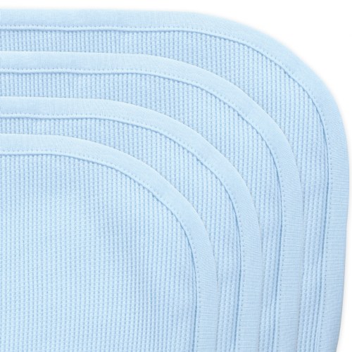 Cotton Thermal Crib Blankets - Blue - Set of 4