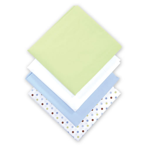 Microfiber Material Compact Size Crib Sheets - Assorted - Set of 4