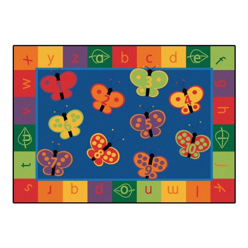 123 ABC Butterfly Fun Rug - 8' x 12' Rectangle