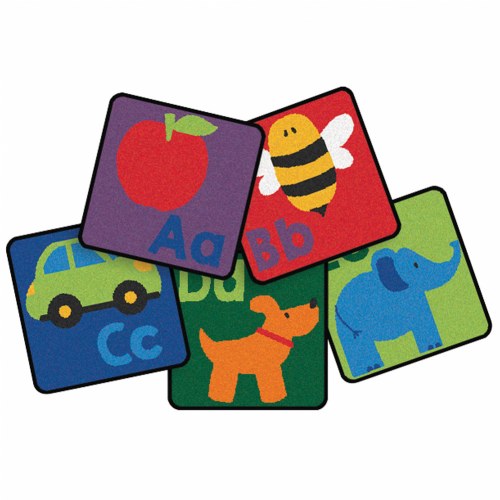 Sequential Seating Literacy Squares with Illustrations - Set of 26