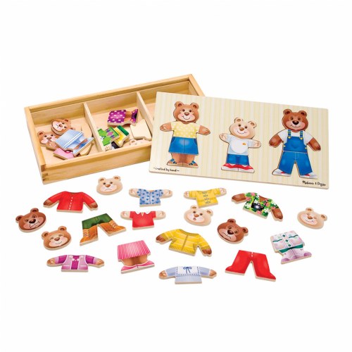 Friendly Bear Family Dress-Up Self Correcting Puzzle with Storage Box
