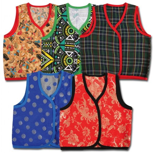 Toddler Multicultural Vests - Set of 5