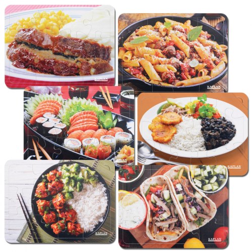 Real Image Cultural Food 12 Piece Puzzles - Set of 6