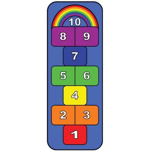 rainbow hopscotch carpet