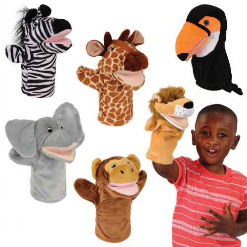 Safari Animal Puppets - Set of 6