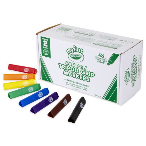 My First Crayola™ Tripod Grip Markers - Classpack 48 markers, 8 colors