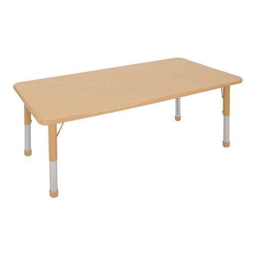 Nature Color Chunky 30" x 60" Table with 21-30" Adjustable Legs - Natural