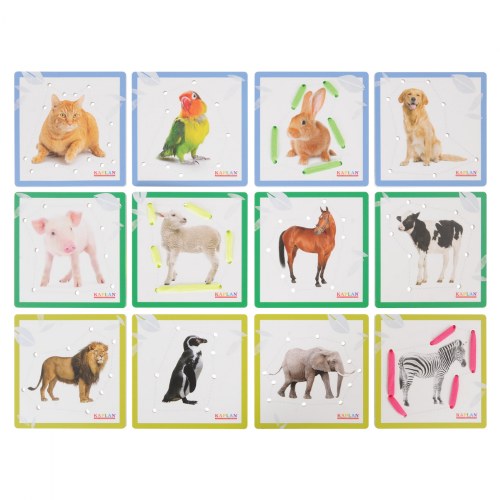 Animal Lacing Boards - Set of 12