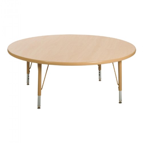 Nature Color 42" Round Table with 21-30" Adjustable Legs - Natural