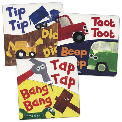 Tip, Tap, Toot Dig, Beep, Bang Board Books - Set of 3