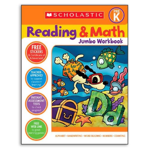 Reading & Math Jumbo Workbook for Grade PreK