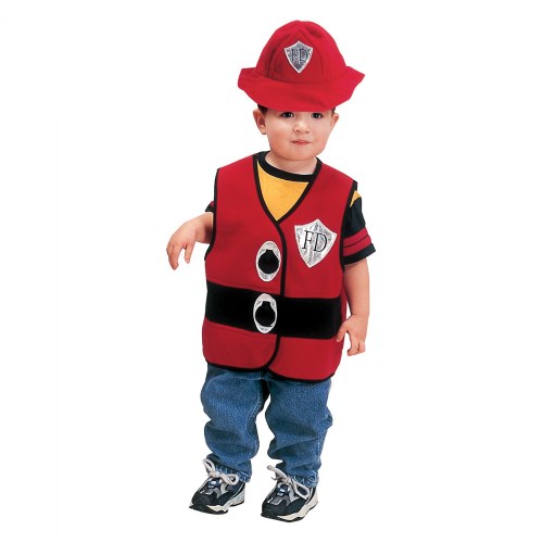 Toddler Firefighter Vest & Hat