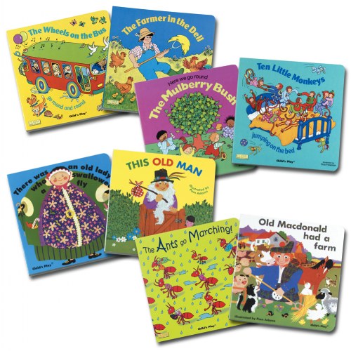 Classic Rhythms and Rhymes Board Books for Individual or Group Reading - Set of 8