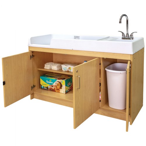 Changing Table with Right Hand Sink - Natural