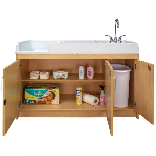 Changing Table with Right Hand Sink - Natural