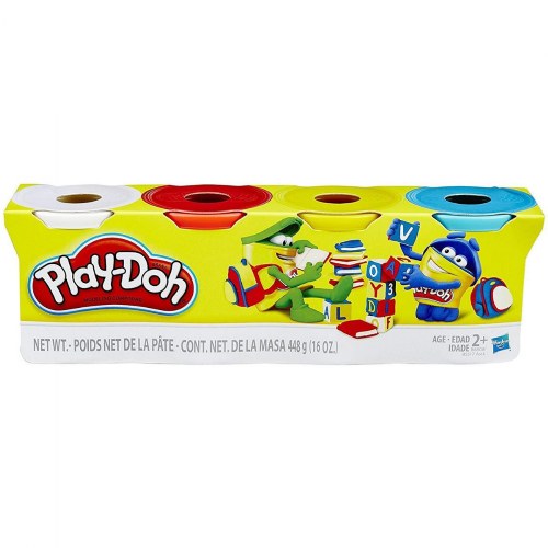 Play-Doh 4 Tub Pack Of Classic Colour Dough Creative Modelling Compound 