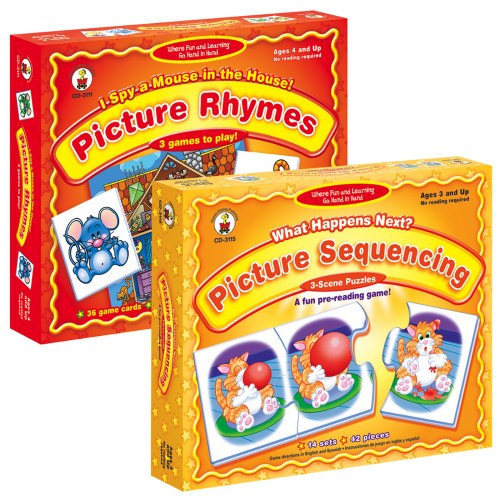 Pre-Reading Skills Set with Rhyming and Picture Sequencing Games